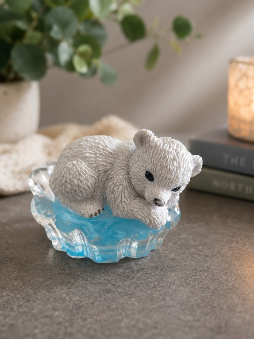 Hamilton Collection Polar Playmates Nappin' Polar Bear Cub by Michael Adams 1996